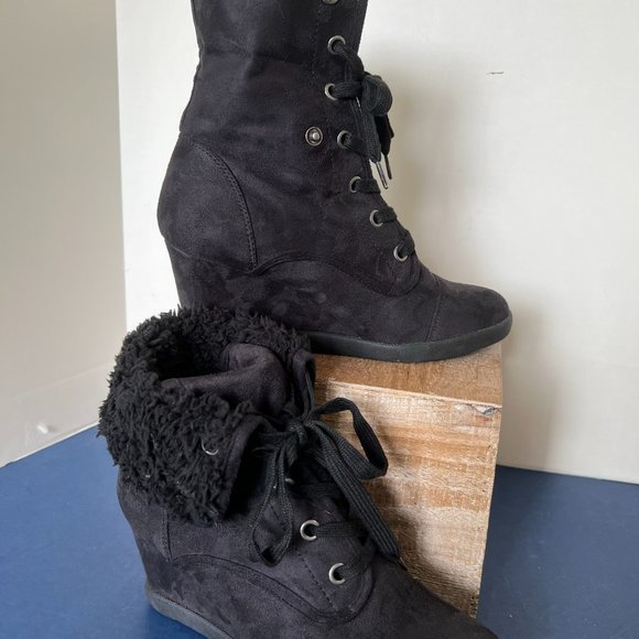 Roxy Paula Black Wedge Cuff Boot - Picture 10 of 11
